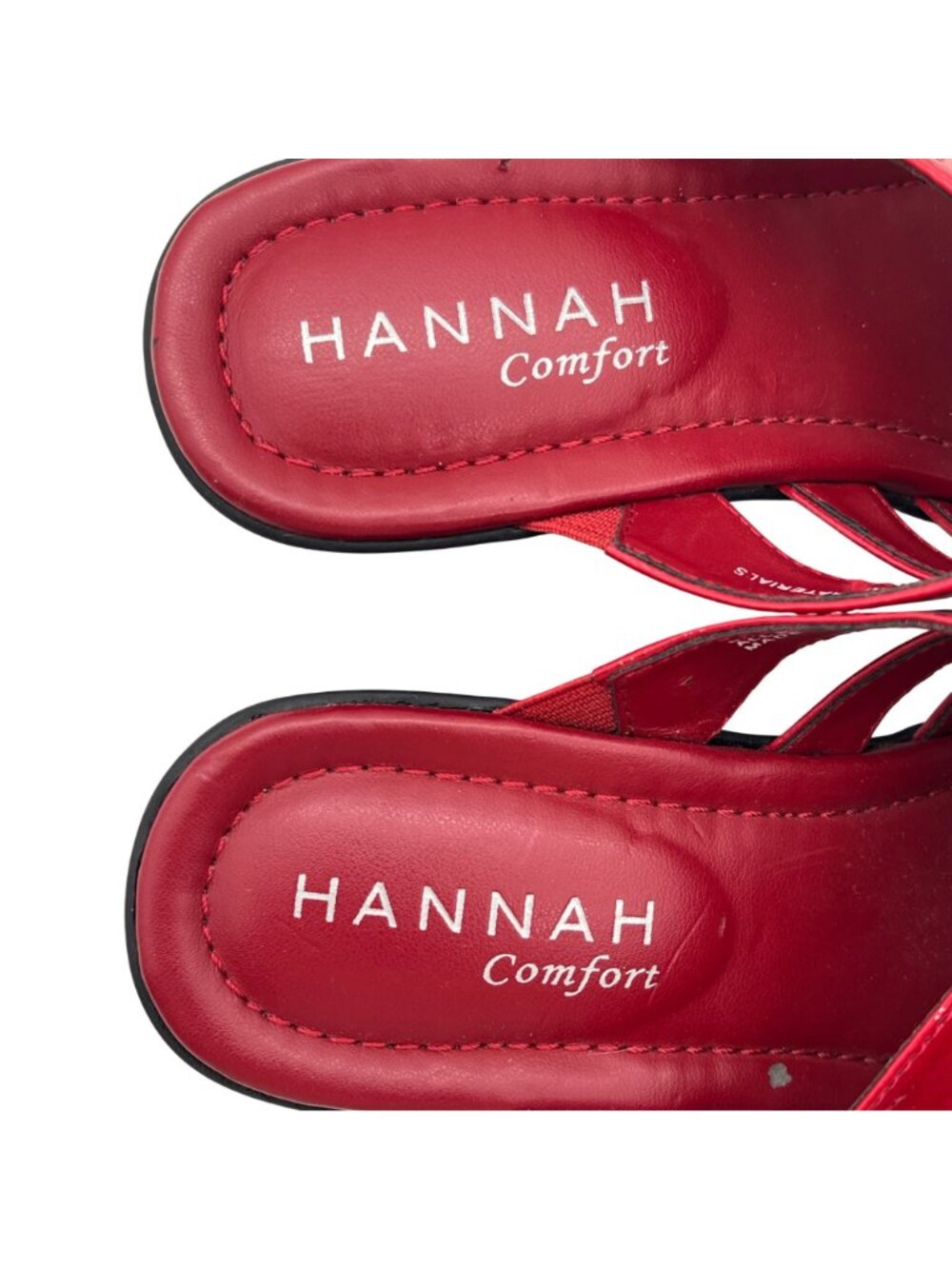 Hannah Comfort Red Slip-On Sandals With Cutout Strap Design Womens Shoes Size 6M - Picture 8 of 12